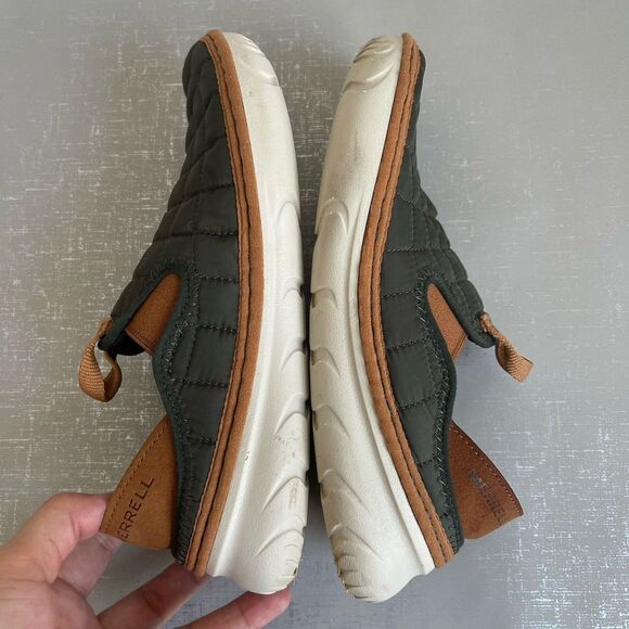 Merrell Women's Hut Moc Quilted Flats Comfort Shoes Slip On US 6 Olive Green - Picture 9 of 12